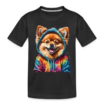 Loulou de Poméranie Sweat à capuche de Poméranie Imprimé chien - T-shirt bio Premium Enfant - noir - Devant