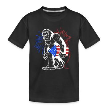 Fourth of July National Colors National Day United States - Kids' Premium Organic T-Shirt - black - Front