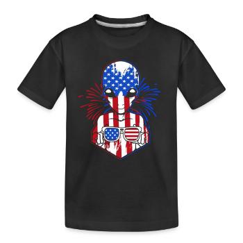 Vierter Juli Nationalfarben Nationalfeiertag USA - Kinder Premium Bio T-Shirt - Schwarz - Vorne