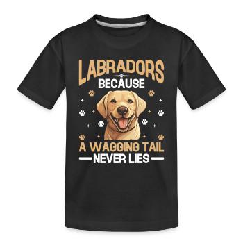 Labradors : parce qu’une queue qui remue ne ment jamais Labrad - T-shirt bio Premium Enfant - noir - Devant