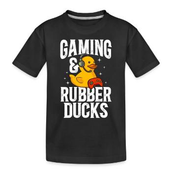 Rubber Duck Rubber Duck - Kids' Premium Organic T-Shirt - black - Front