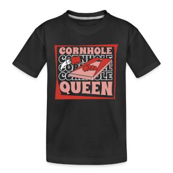 Cornhole Queen Plateau de jeu Pouf Professionnel - T-shirt bio Premium Enfant - noir - Devant