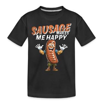 LA SAUCISSE ME REND HEUREUX - T-shirt bio Premium Enfant - noir - Devant