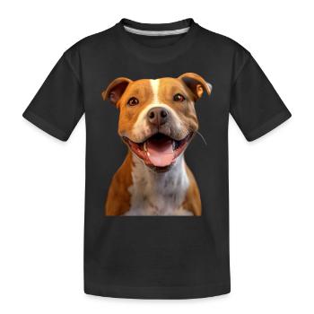 Pitbull Bulldog Pittie American Pitbull Terrier - Kids' Premium Organic T-Shirt - black - Front