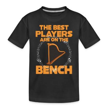 The best players sit on the bench harp - Kids' Premium Organic T-Shirt - black - Front
