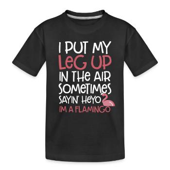 Ich strecke mein Bein in die Luft Manchmal Vogelhumor - Kinder Premium Bio T-Shirt - Schwarz - Vorne