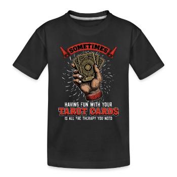 Lecture du tarot S’amuser Cartomancie - T-shirt bio Premium Enfant - noir - Devant