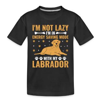 Je ne suis pas paresseux Je suis en mode économie d’énergie avec mon labo - T-shirt bio Premium Enfant - noir - Devant