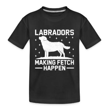 Labradore, Die Das Apportieren Möglich Machen Labrador Retriever L - Kinder Premium Bio T-Shirt - Schwarz - Vorne