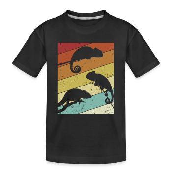 Panthère voilée rétro Chamaeleonidae amoureuse - T-shirt bio Premium Enfant - noir - Devant