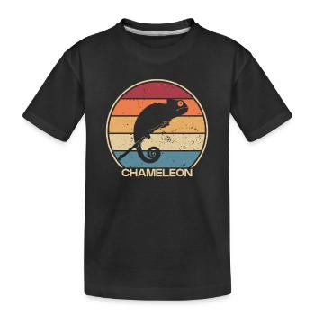 Panthère rétro voilée Chamaeleonidae amoureuse - T-shirt bio Premium Enfant - noir - Devant