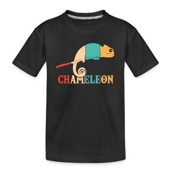 Panthère rétro voilée Chamaeleonidae amoureuse - T-shirt bio Premium Enfant - noir - Devant