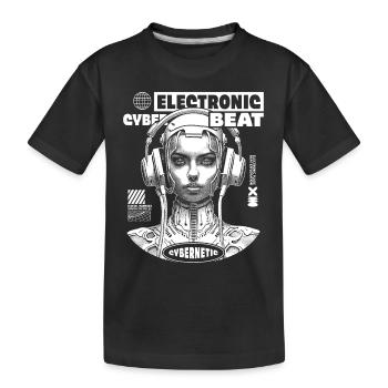 Elektronische Cyber Beats auf futuristischen Shirt - Kinder Premium Bio T-Shirt - Schwarz - Vorne