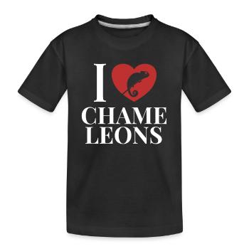 J’adore Caméléons Panthère voilée Chamaeleonidae - T-shirt bio Premium Enfant - noir - Devant