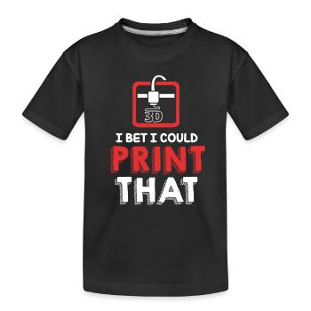 3D Druck - Kinder Premium Bio T-Shirt - Schwarz - Vorne