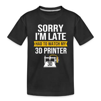 3D Druck - Kinder Premium Bio T-Shirt - Schwarz - Vorne