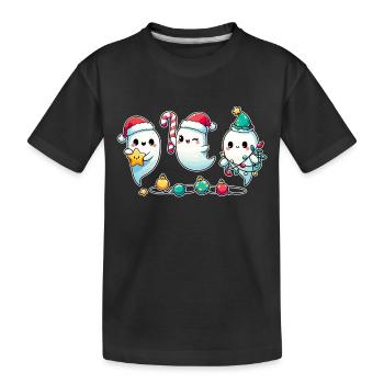 Fantômes pour les fantômes de Noël - T-shirt bio Premium Enfant - noir - Devant