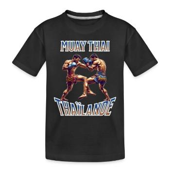 Muay thai , Boxe thaïlandaise - T-shirt bio Premium Enfant - noir - Devant