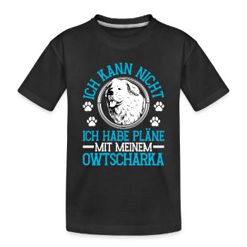 Plans d’Ovcharka avec Ovcharka du Caucase - T-shirt bio Premium Enfant - noir - Devant