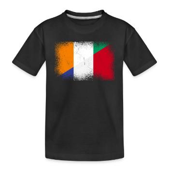 Elfenbeinküste Farnkreich - Kinder Premium Bio T-Shirt - Schwarz - Vorne