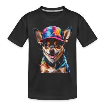 Chihuahua Snapback Cap Chien Drôle Design Print - T-shirt bio Premium Enfant - noir - Devant