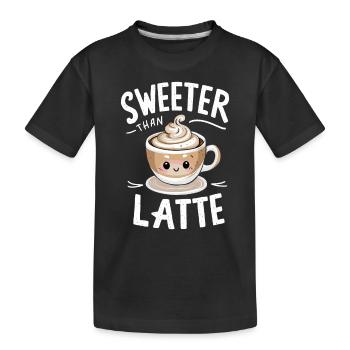 Barista Sweeter Than Latte - Kinder Premium Bio T-Shirt - Schwarz - Vorne