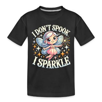 Chemise de fée d’Halloween - Je n’ai pas peur, je brille - T-shirt bio Premium Enfant - noir - Devant