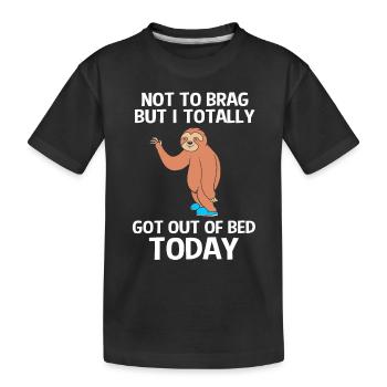 Sloth, laziness, lazy, morning grouch - Kids' Premium Organic T-Shirt - black - Front