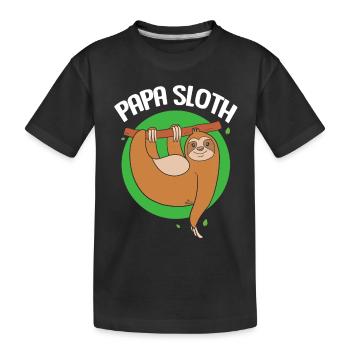 Faultier Faulheit Faulenzer Morgenmuffel Papa - Kinder Premium Bio T-Shirt - Schwarz - Vorne