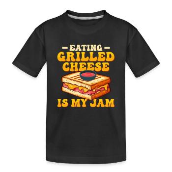 Manger du fromage grillé est mon sandwich à la confiture - T-shirt bio Premium Enfant - noir - Devant