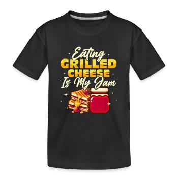 Manger du fromage grillé est mon sandwich à la confiture - T-shirt bio Premium Enfant - noir - Devant