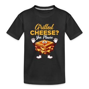 Fromage grillé ? Oui S’il vous plaît Nourriture Sandwich - T-shirt bio Premium Enfant - noir - Devant