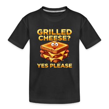 Fromage grillé ? Oui S’il vous plaît Sandwich Food - T-shirt bio Premium Enfant - noir - Devant