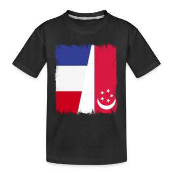 Singapour, France - T-shirt bio Premium Enfant - noir - Devant