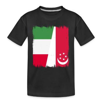Singapour, Italie - T-shirt bio Premium Enfant - noir - Devant