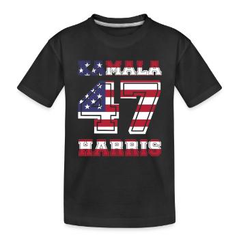 Kamala Harris 47. Präsidentin der USA - Kinder Premium Bio T-Shirt - Schwarz - Vorne
