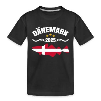 Dänemark Angeln 2025 - Kinder Premium Bio T-Shirt - Schwarz - Vorne
