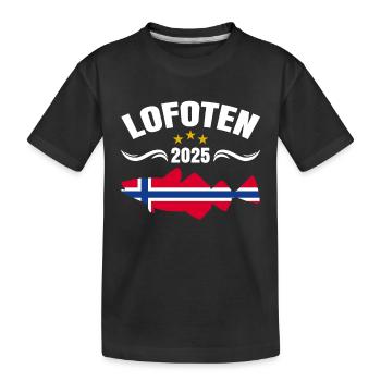 Lofoten Angeln - Kinder Premium Bio T-Shirt - Schwarz - Vorne