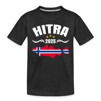 Hitra Norwegen Angeltour 2025 - Kinder Premium Bio T-Shirt - Schwarz - Vorne