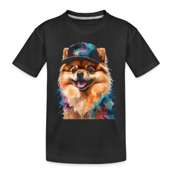 Loulou de Poméranie Casquette Snapback Chien Imprimé - T-shirt bio Premium Enfant - noir - Devant