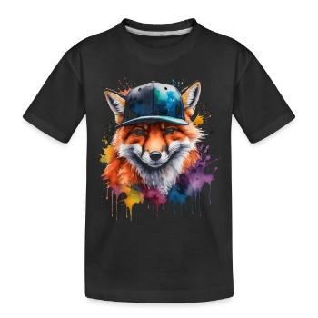 Casquette Fox Snapback Cool Animal Design Print - T-shirt bio Premium Enfant - noir - Devant