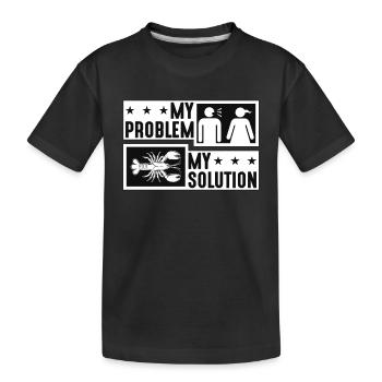 Écrevisses bouillir Mon problème Mon pictogramme Maman Papa - T-shirt bio Premium Enfant - noir - Devant