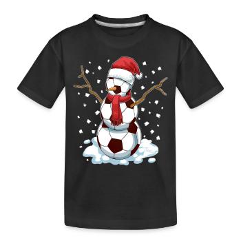 Funny Christmas Soccer Balls Santa Snowman - Kinder Premium Bio T-Shirt - Schwarz - Vorne
