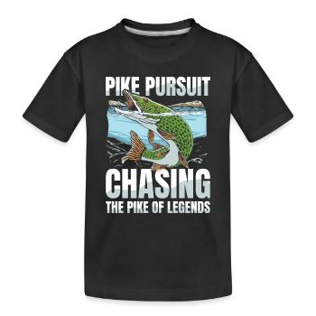 Pike Pursuit Chasing the Pike of Legends - Kinder Premium Bio T-Shirt - Schwarz - Vorne