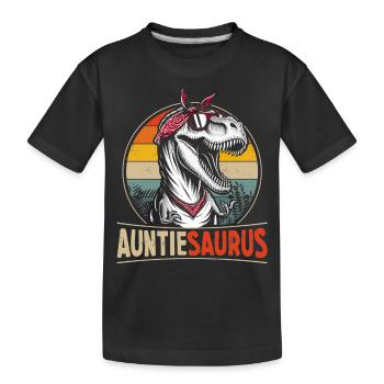Auntiesaurus dinosaure pour tante ou tante - T-shirt bio Premium Enfant - noir - Devant