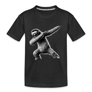 Funny Dabbing Sloth Dance Animal Lover Dab - Kids' Premium Organic T-Shirt - black - Front