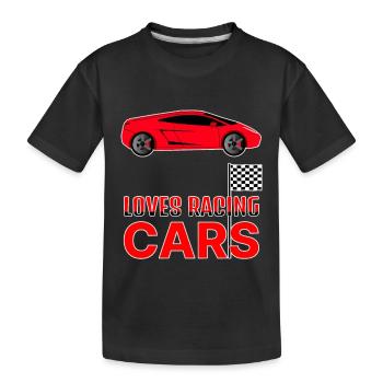 Rennwagen Sportwagen Kinder Männer Rot Geschenk - Kinder Premium Bio T-Shirt - Schwarz - Vorne
