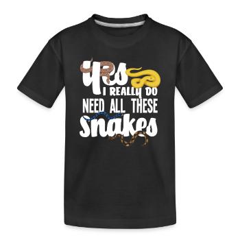 Serpent Serpent Éleveur de serpent - T-shirt bio Premium Enfant - noir - Devant