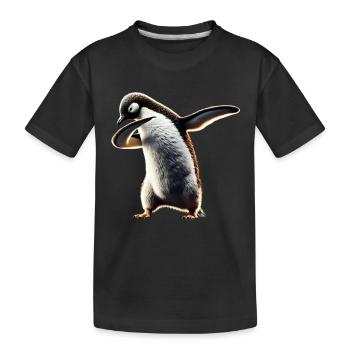 Lustiger Dabbing Pinguin Tanzen Tierliebhaber Dab - Kinder Premium Bio T-Shirt - Schwarz - Vorne