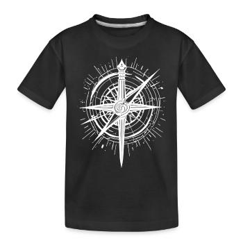 Boussole à lame abstraite blanche - T-shirt bio Premium Enfant - noir - Devant